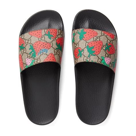 gucci slides with cherries|gucci slide sandals.